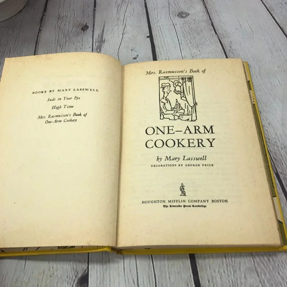 VINTAGE Mrs. Rasmussen's book of ONE-ARM COOKERY cookbook 1946